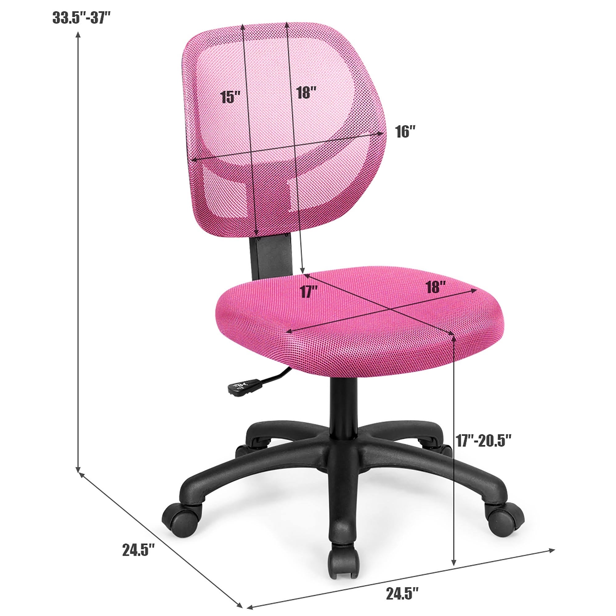 Pink Swivel Mesh Task Chair Y796722