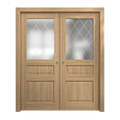 Sliding French Double Pocket Doors 36 x 84 inches Solid Wood B382344