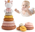7 Pcs Stacking Baby Toys with Pink Horse Figure Q2472