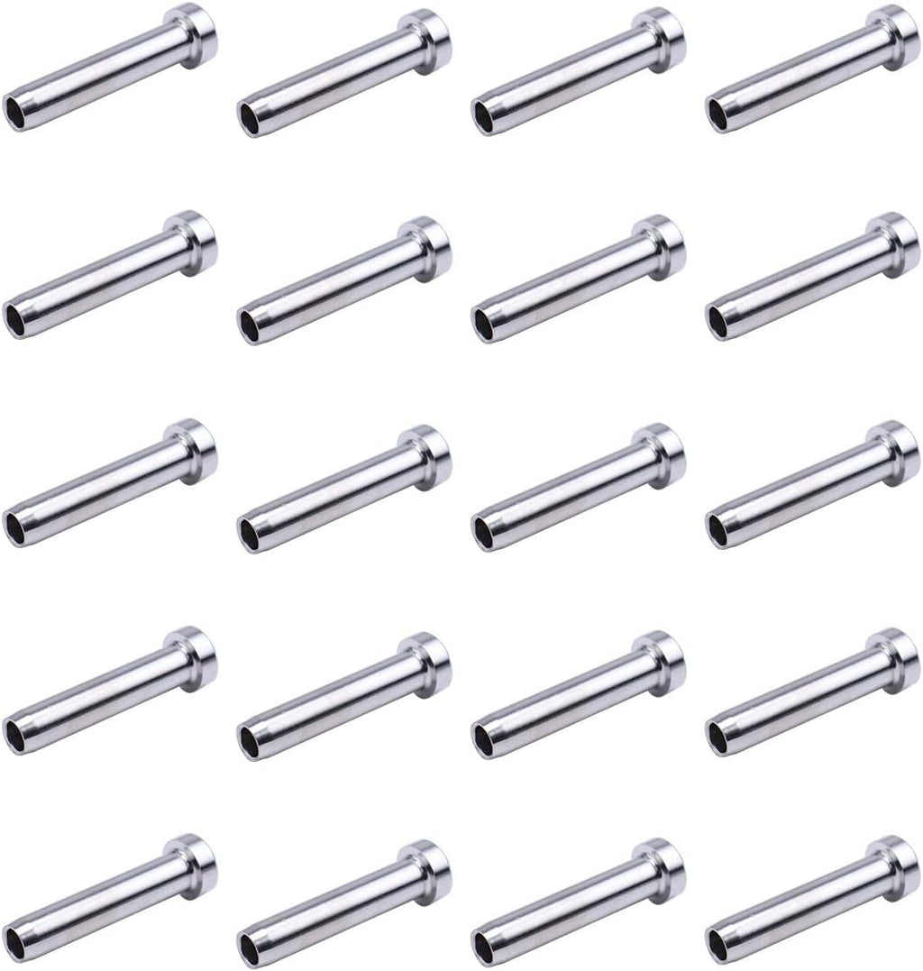 20Pack 1/8 Stemball Swage Dead End Invisible Cable Railing Kit Hardware Terminal Sunk Head T316 Stainless Steel D299204