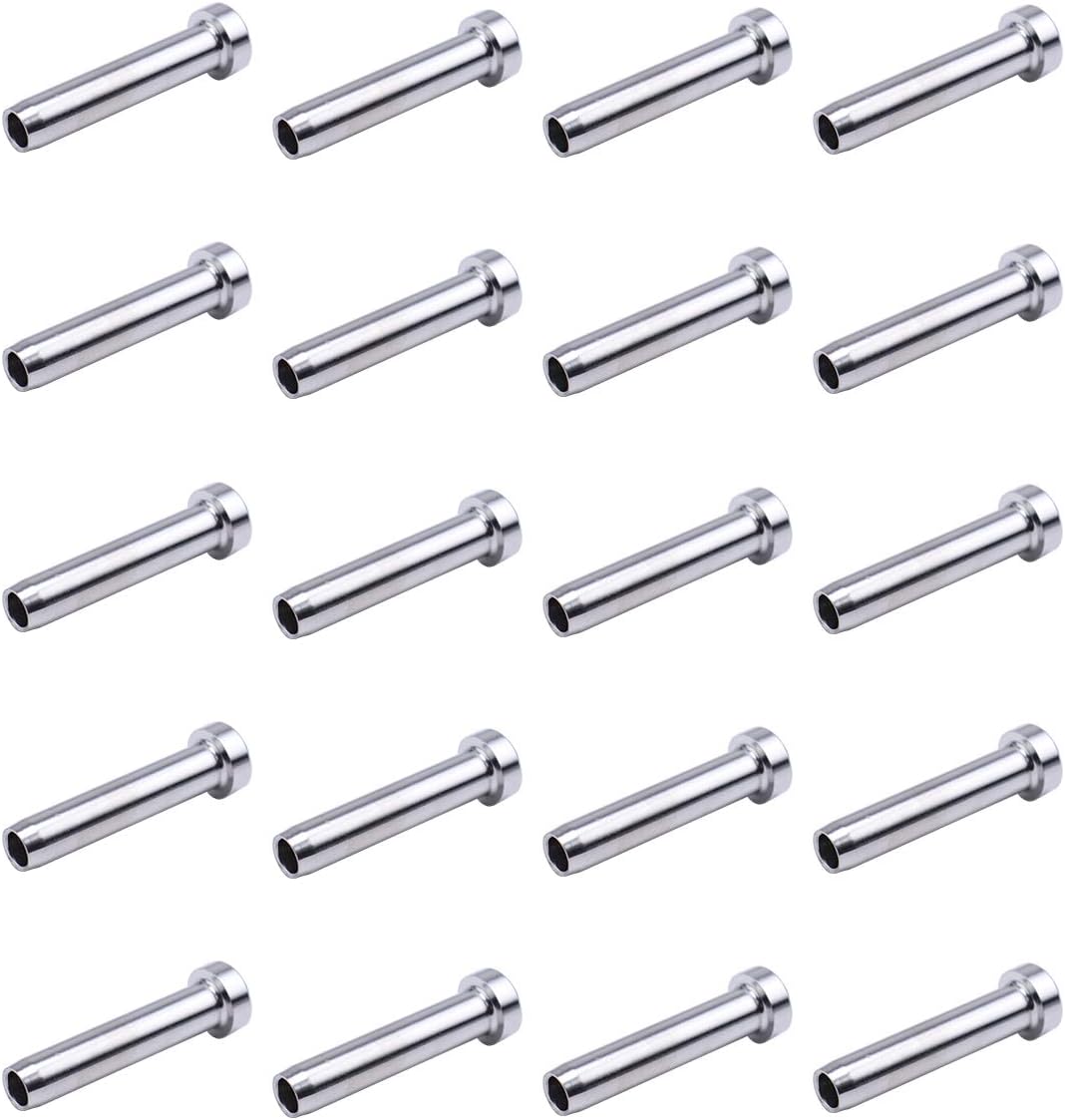 20Pack 1/8 Stemball Swage Dead End Invisible Cable Railing Kit Hardware Terminal Sunk Head T316 Stainless Steel D299204