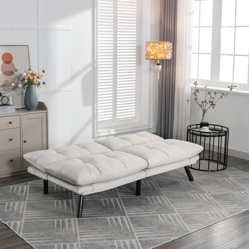 Velvet Convertible Sleeper Sofa Couch with Metal Legs M335