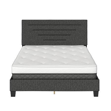 Charcoal Full Linen Bed Frame S3108