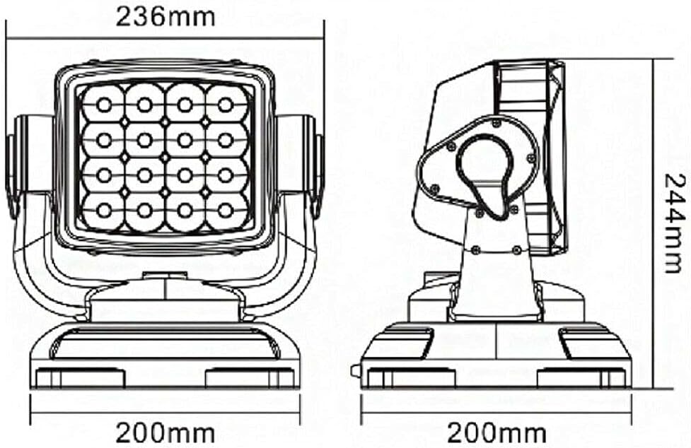 80W Wireless Remote LED Search Light Waterproof Spotlight K89405