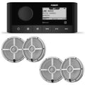 Marine Stereo With 2 Pair of 6.5" White Grill Marine Speakers Z42539