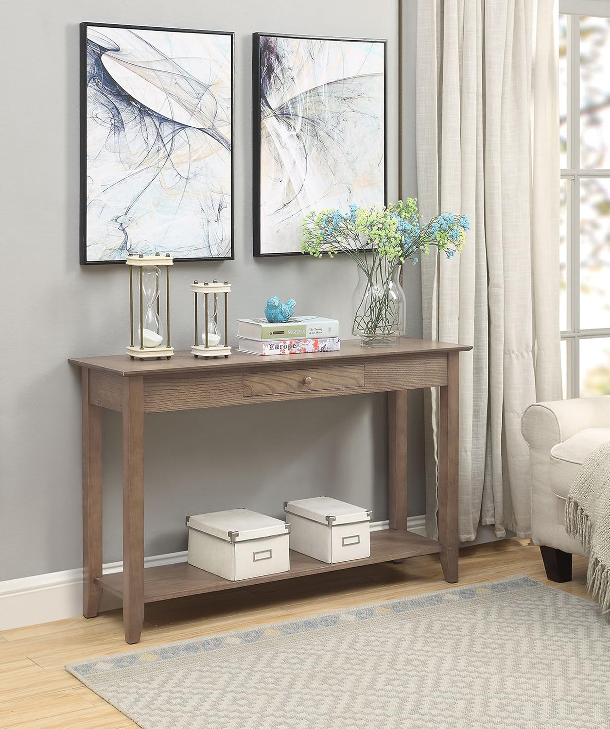 Cherry Console Table with Drawer R784743