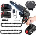 6-Inch Cordless Electric Chainsaw with 2 Batteries and Chains F185