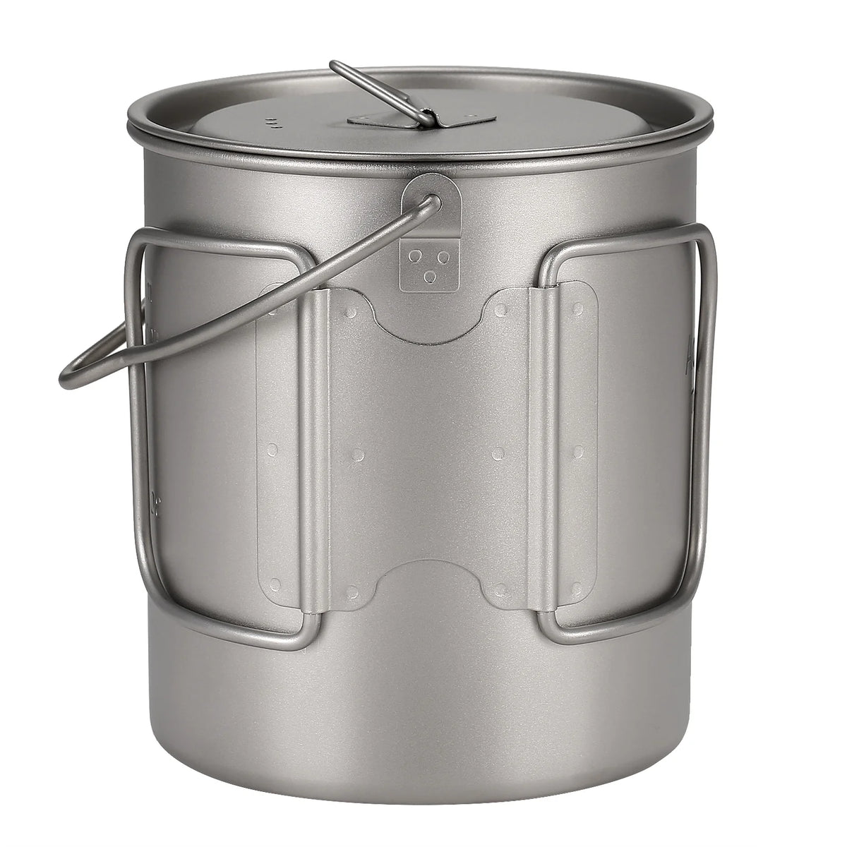 Ultralight 750ml Titanium Pot with Lid and Foldable Handle E6964
