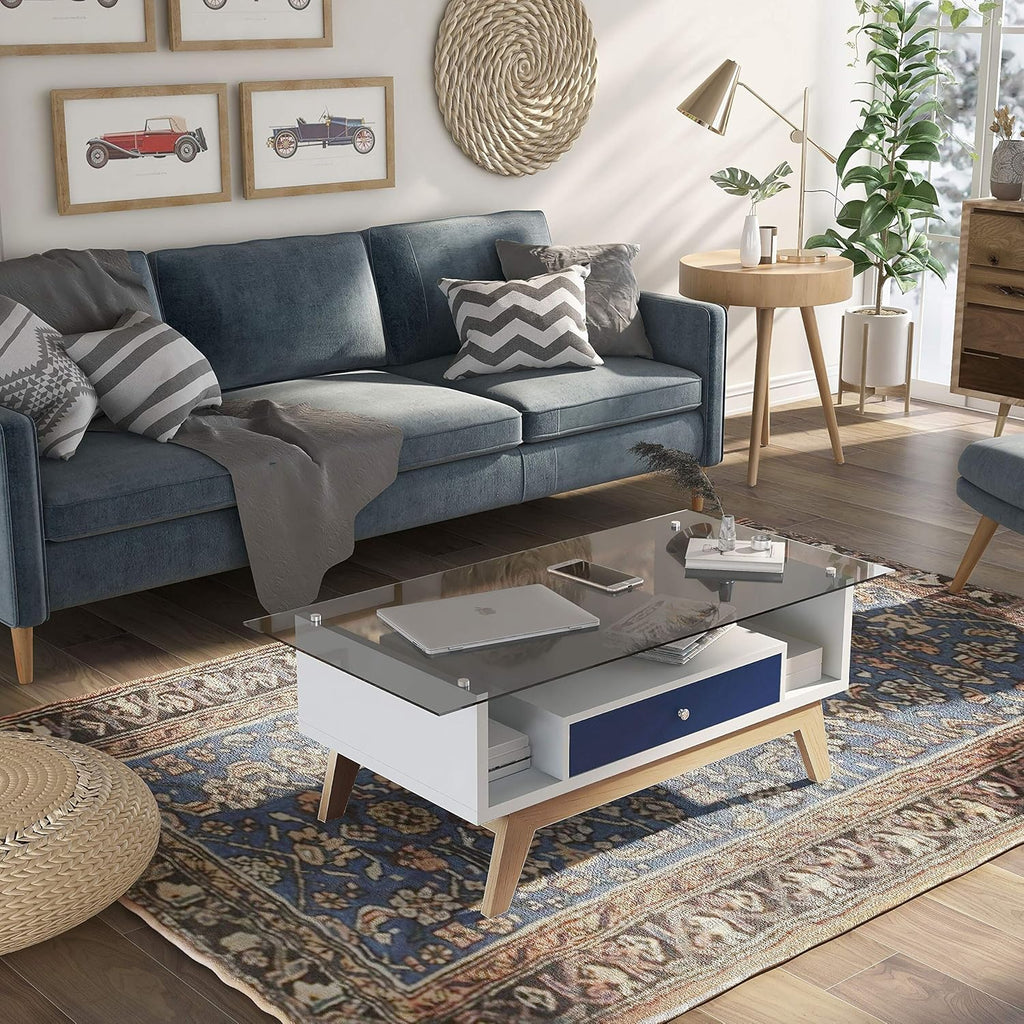 Blue Two-Tone Coffee Table Y34399