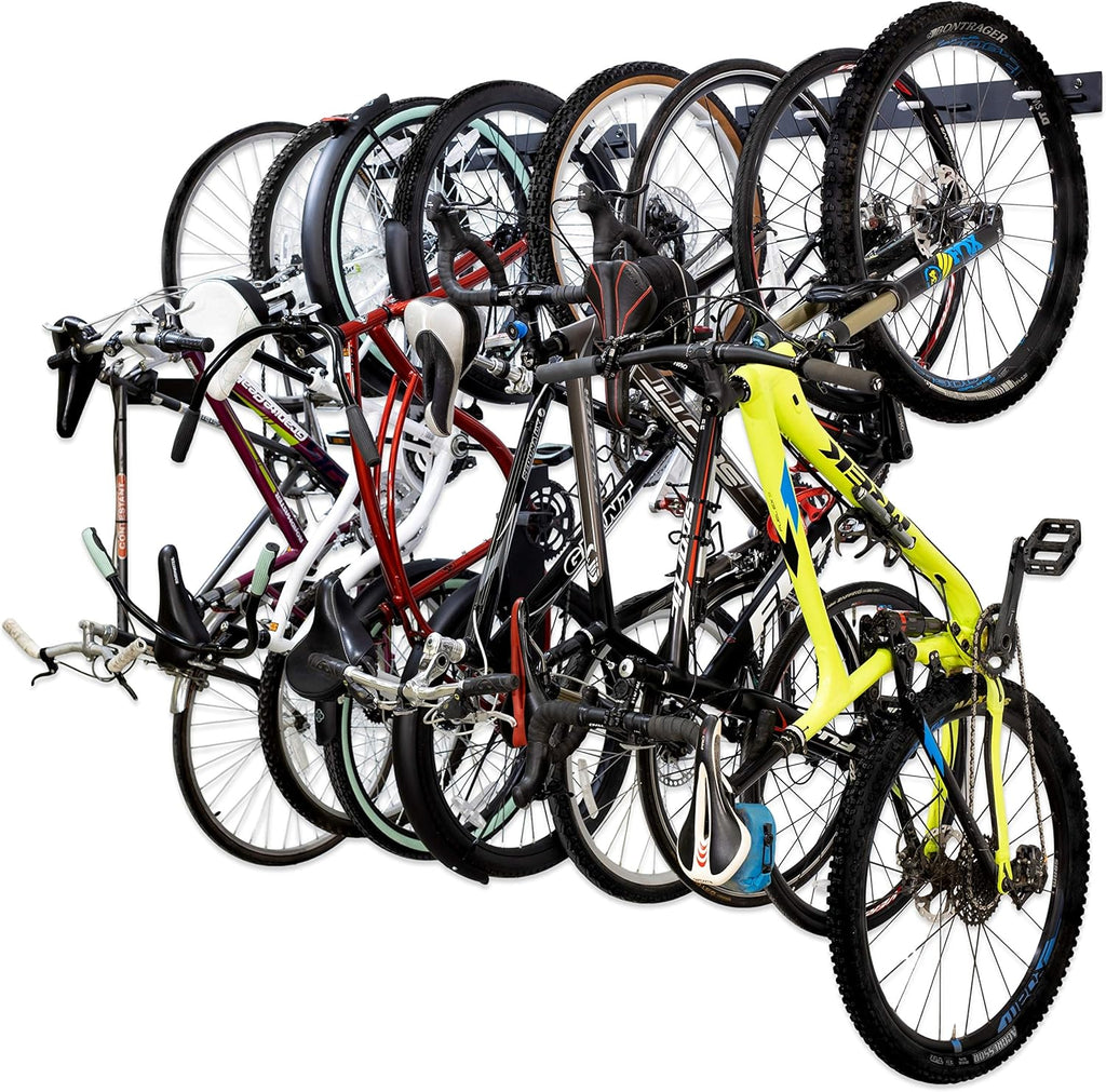 8 Bike Wall Storage Rack, Solid Steel, Pack of 2 N342144