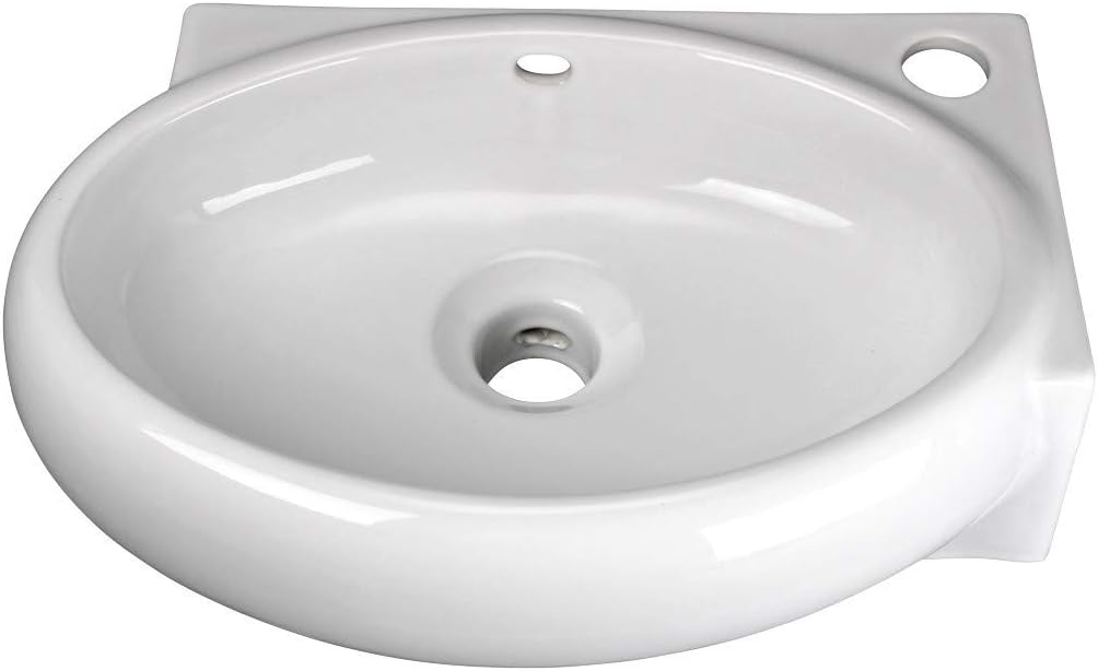 White Wall-Mount Vessel Sink W95015