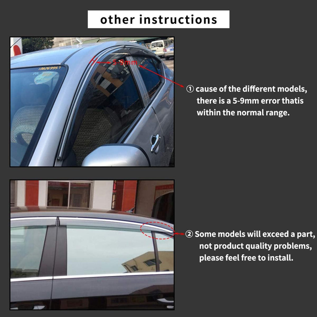 Smoke Tape-On Side Window Deflectors for A6L 2005-2011 Q59434