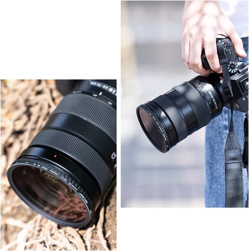 46mm Variable ND Filter ND2-ND32 Camera Lens Filter with 28 Multi-Layer Coatings Pack of 2 B8152