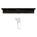 Dentil Window Header with Keystone Black T50961