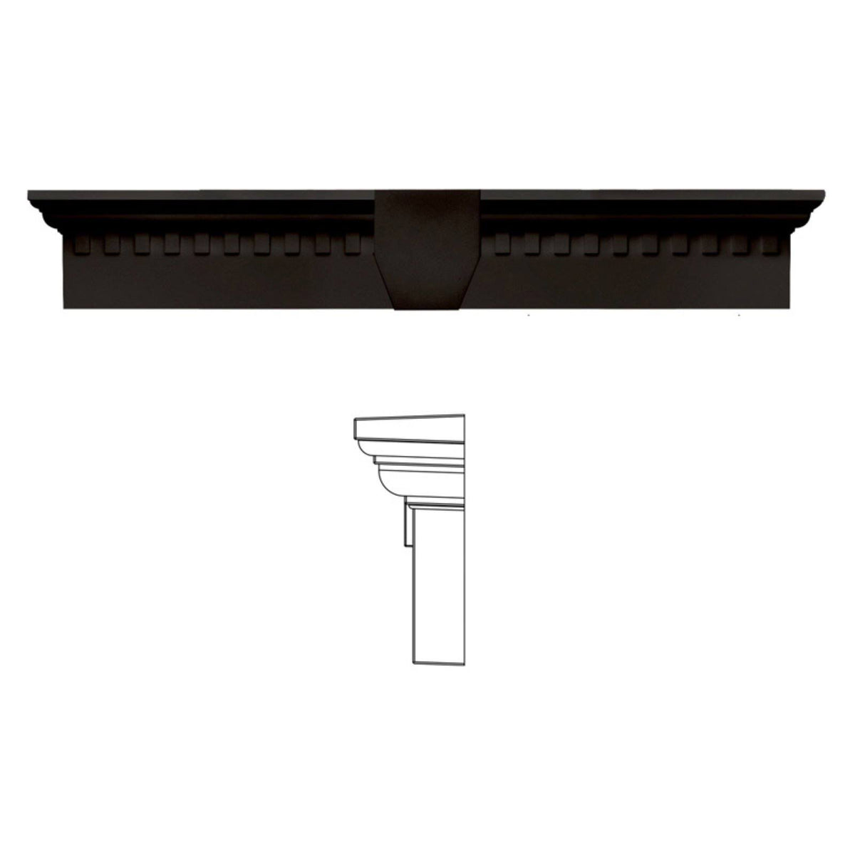 Dentil Window Header with Keystone Black T50961