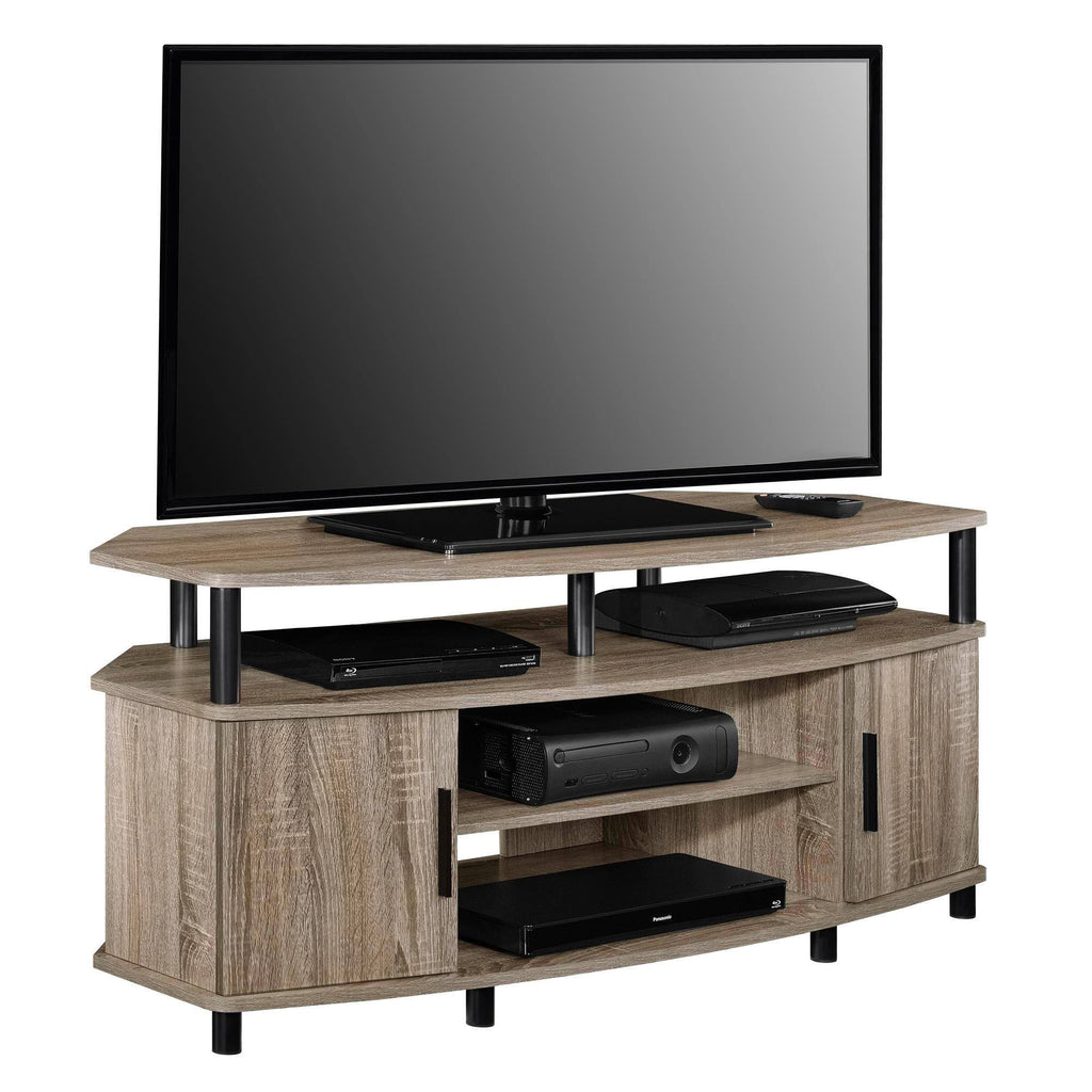 Corner TV Stand Distressed Gray Oak Q3587
