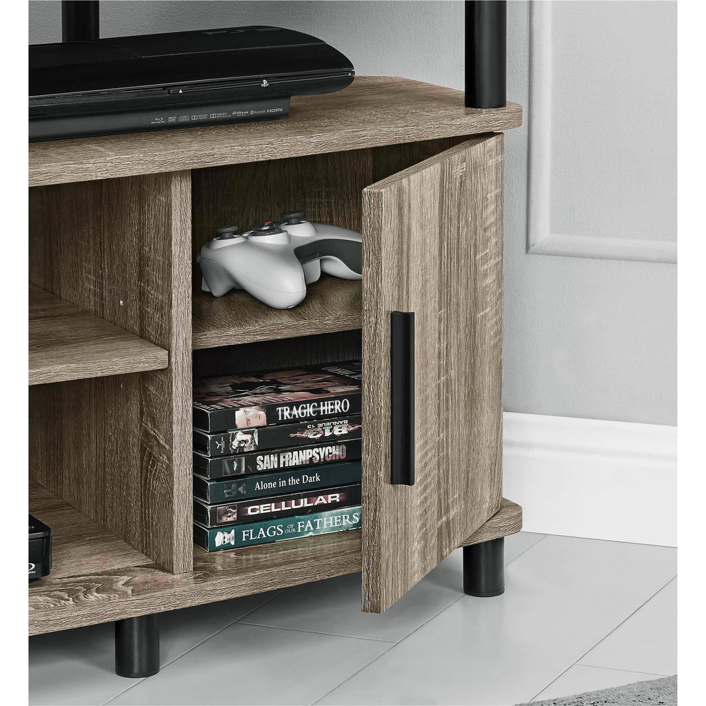 Corner TV Stand Distressed Gray Oak Q3587