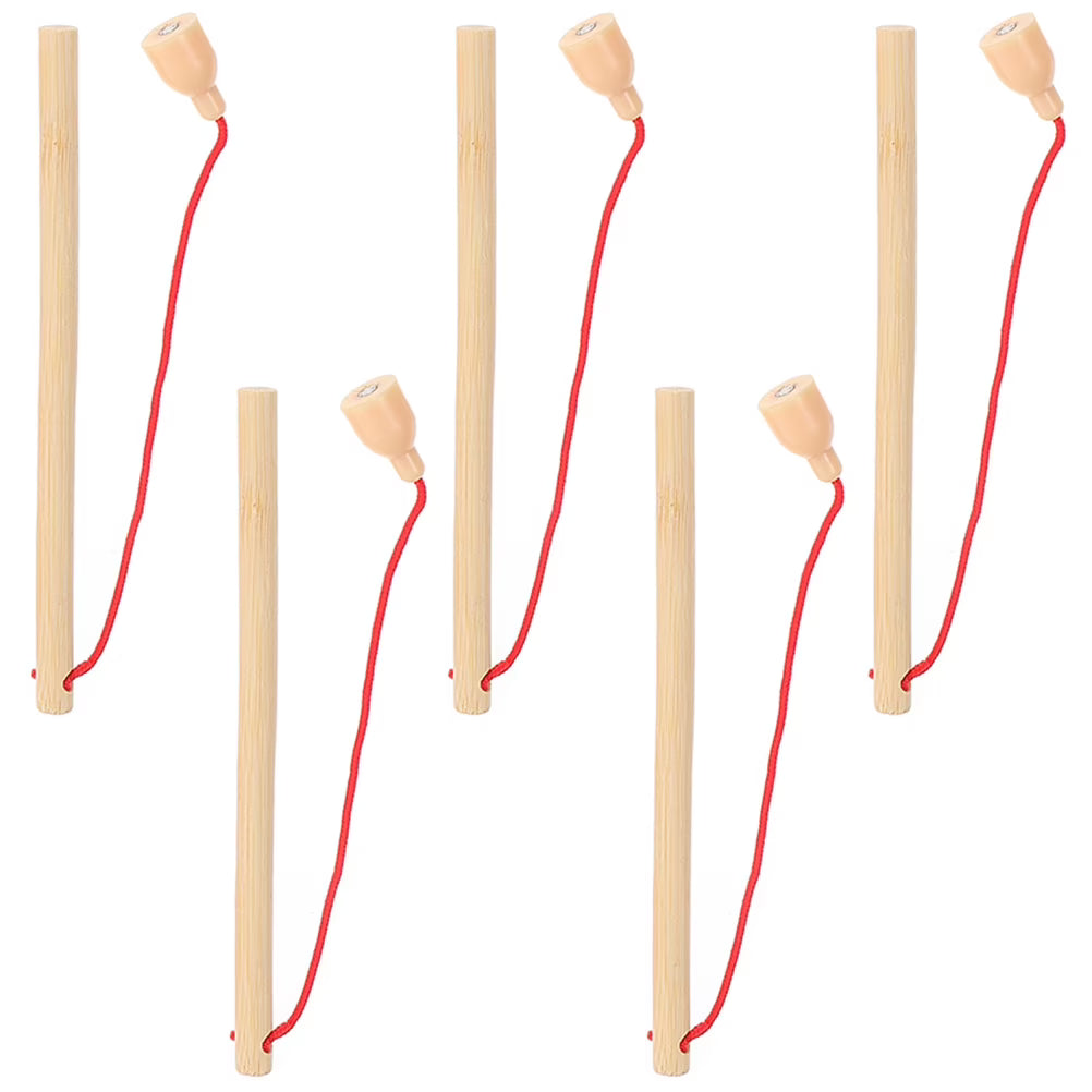 5Pcs Wooden Fishing Poles Q94102