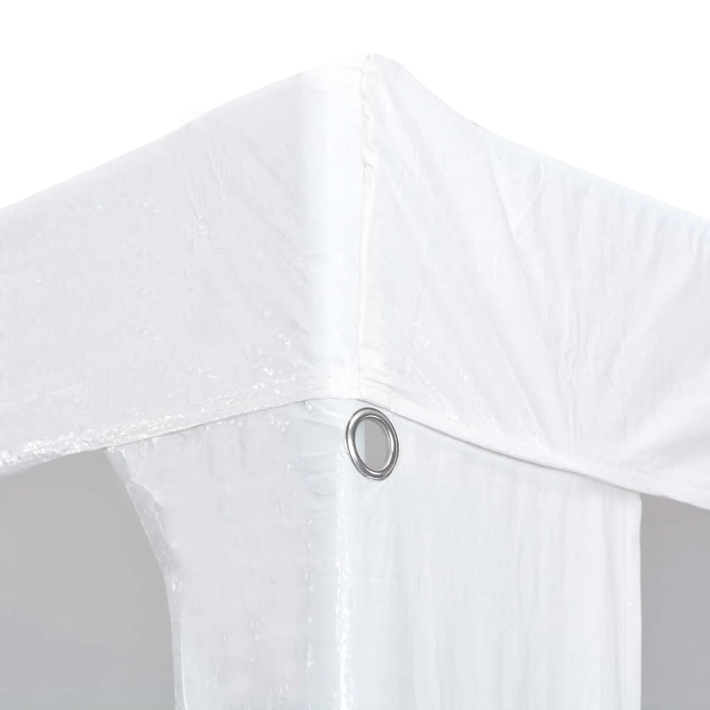 White PE Roof Party Tent Gazebo Canopy Shelter 9.8ft x 39.4ft x 8.4ft Q537549