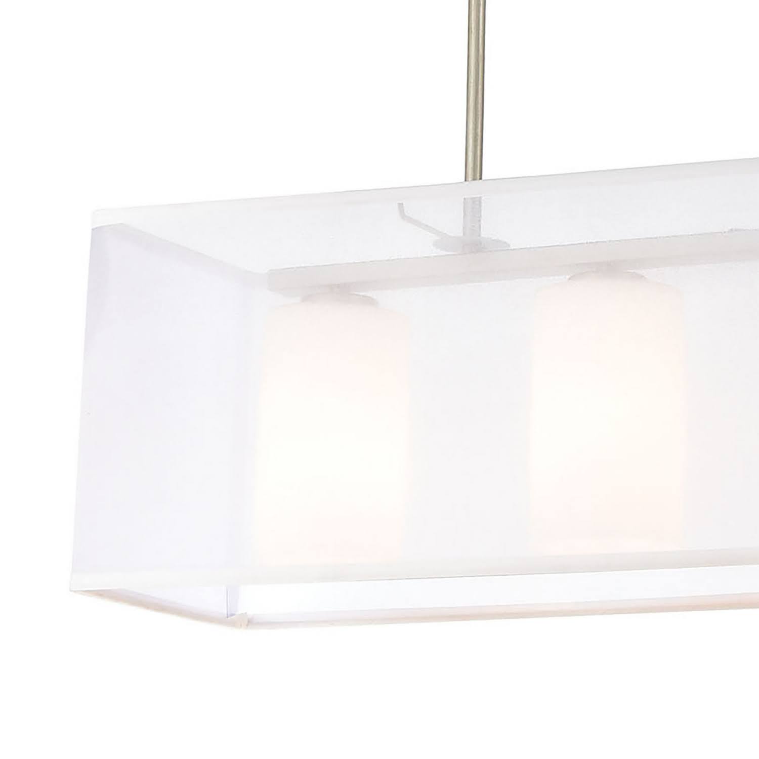 4-Light Island Light in Aged Silver with Frosted Glass N716