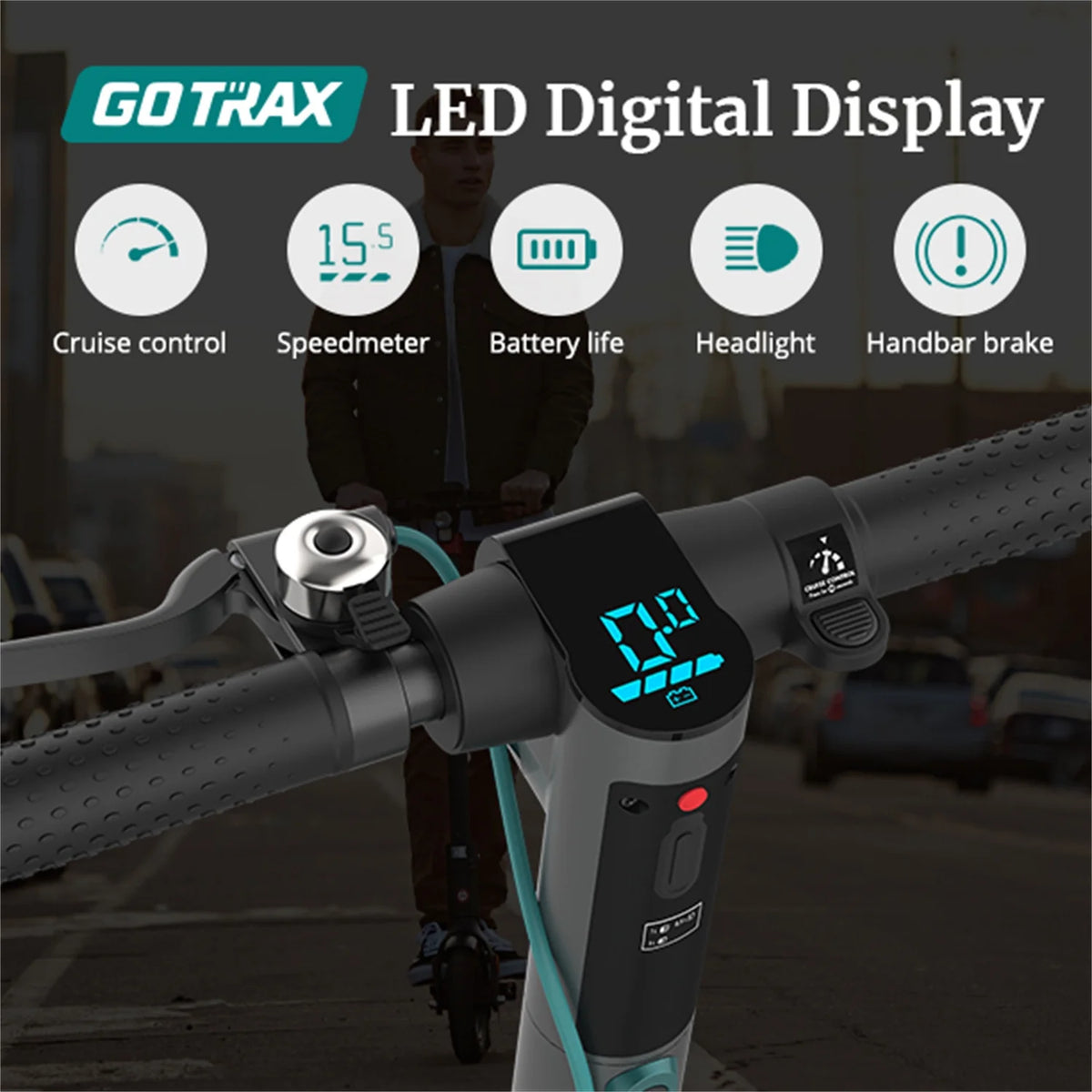 Adult Commuting Electric Scooter, Max Load 220lbs Y405693
