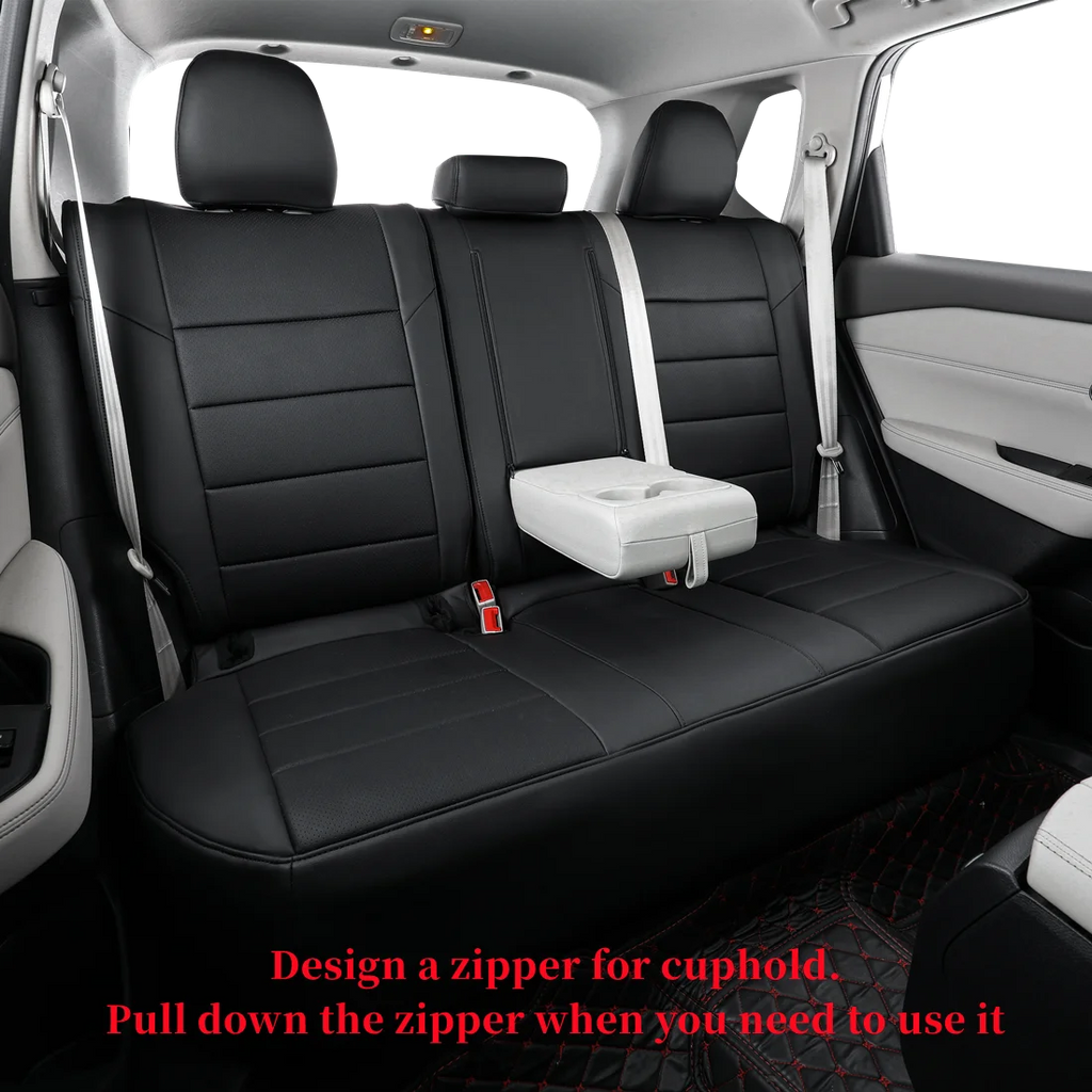 Black Leatherette Car Seat Covers Full Set K833