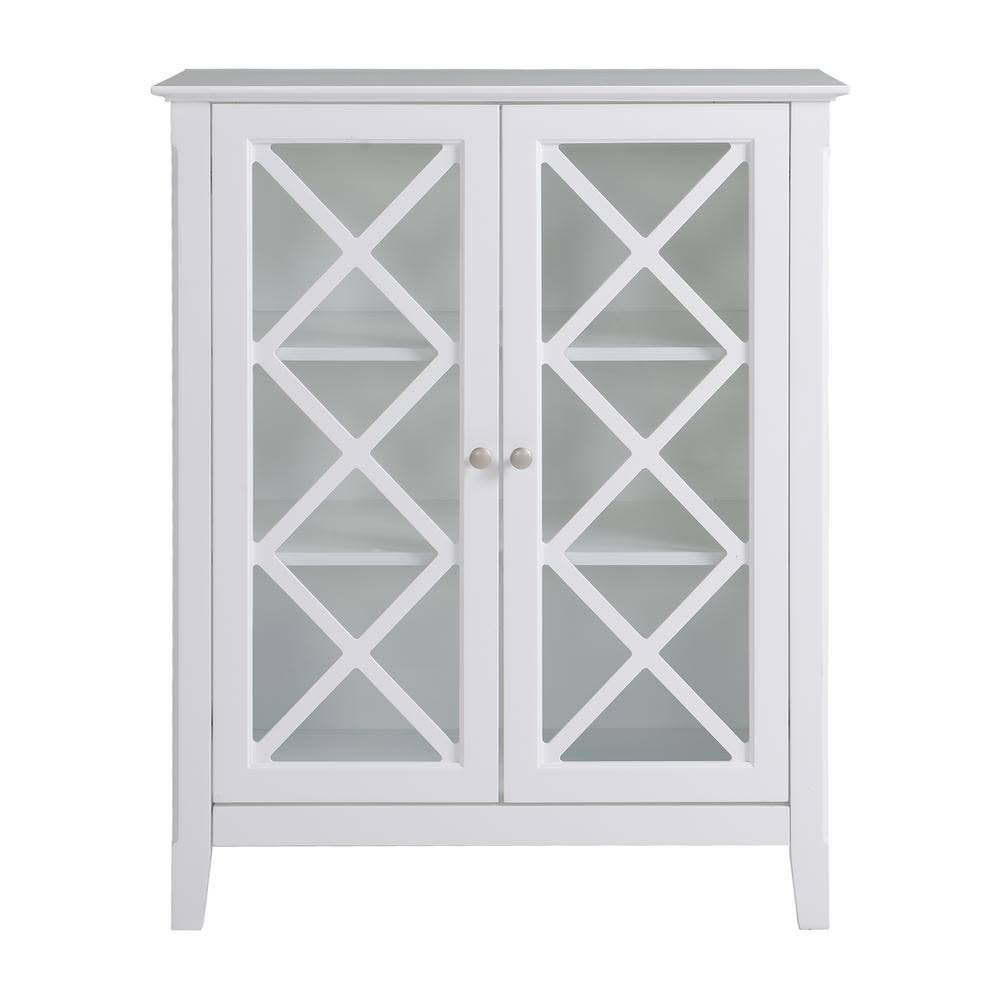 White Two Doors Accent Cabinet I78952