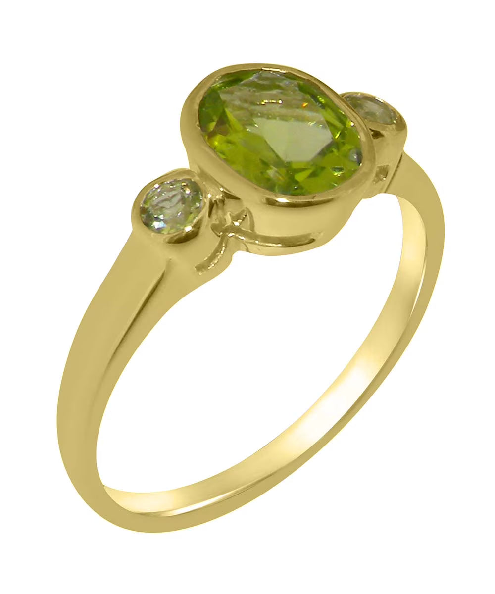 14k Yellow Gold Peridot Womens Ring F685