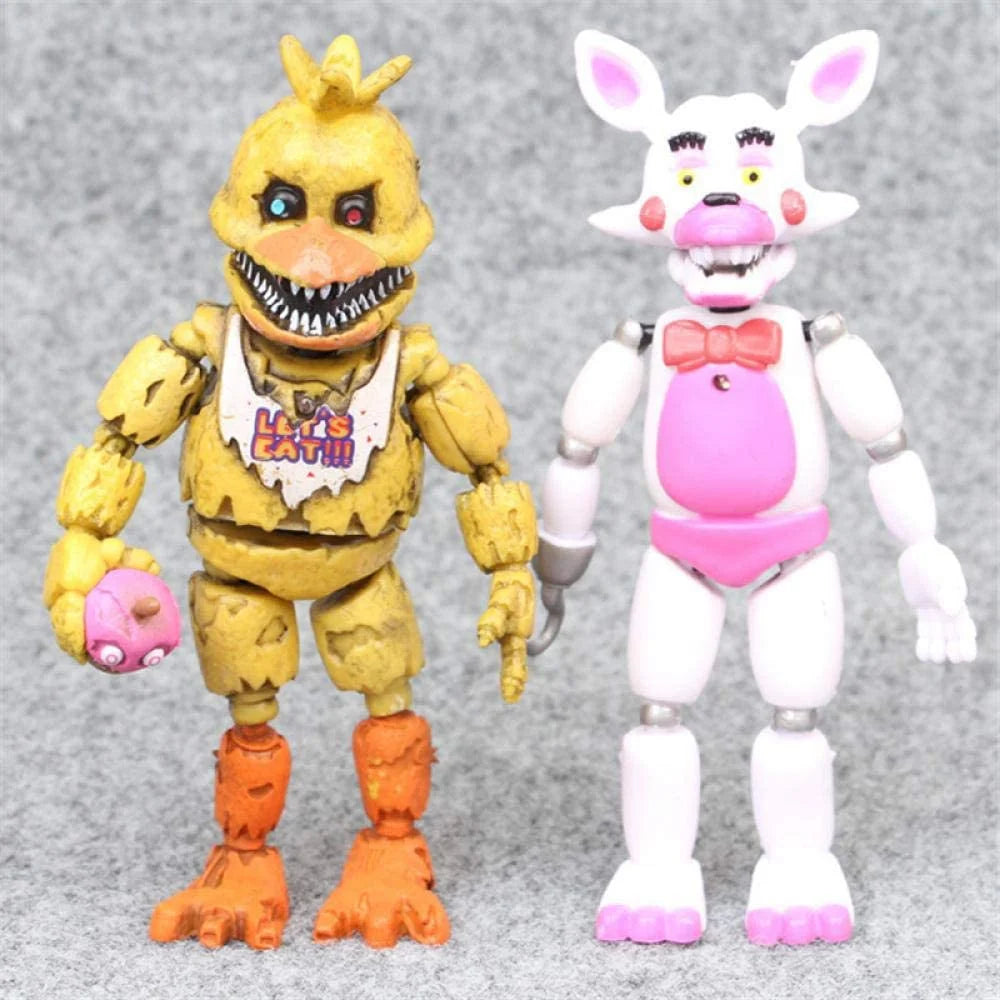 6Pcs/set PVC Five Nights At Freddy's Action Figure FNAF Bonnie Foxy Freddy Fazbear Bear Dolls Toys B2260