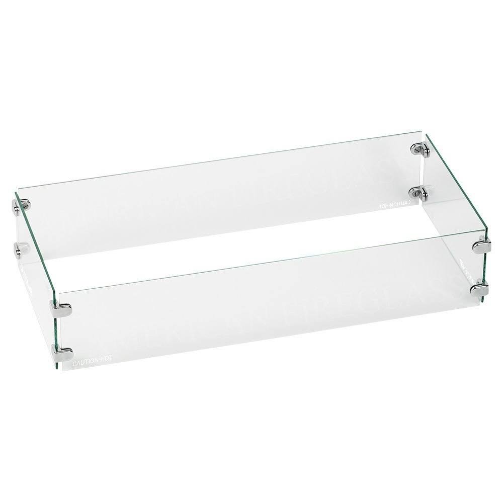 Tempered Glass Flame Guard for Drop-in Fire Pit Pan Q56569