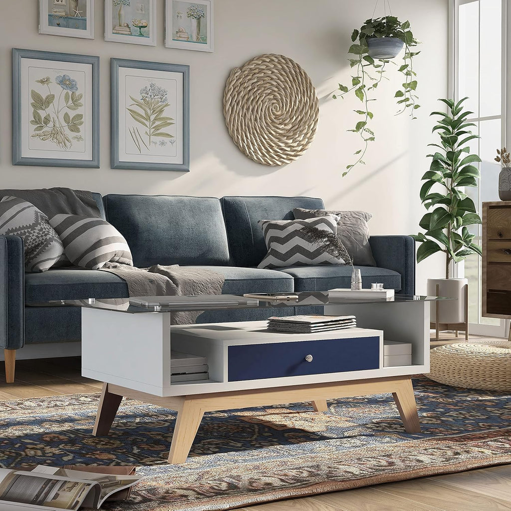 Blue Two-Tone Coffee Table Y34399