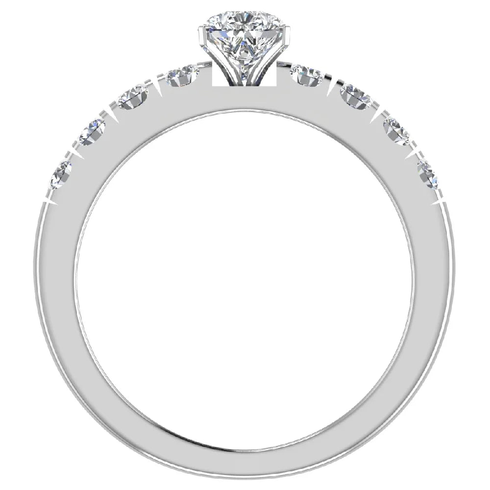 GIA Certified Pear Cut Solitaire Diamond Ring 18K White Gold 1.20 Carat C51357