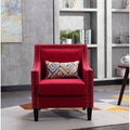 Red Linen Armchair U2536