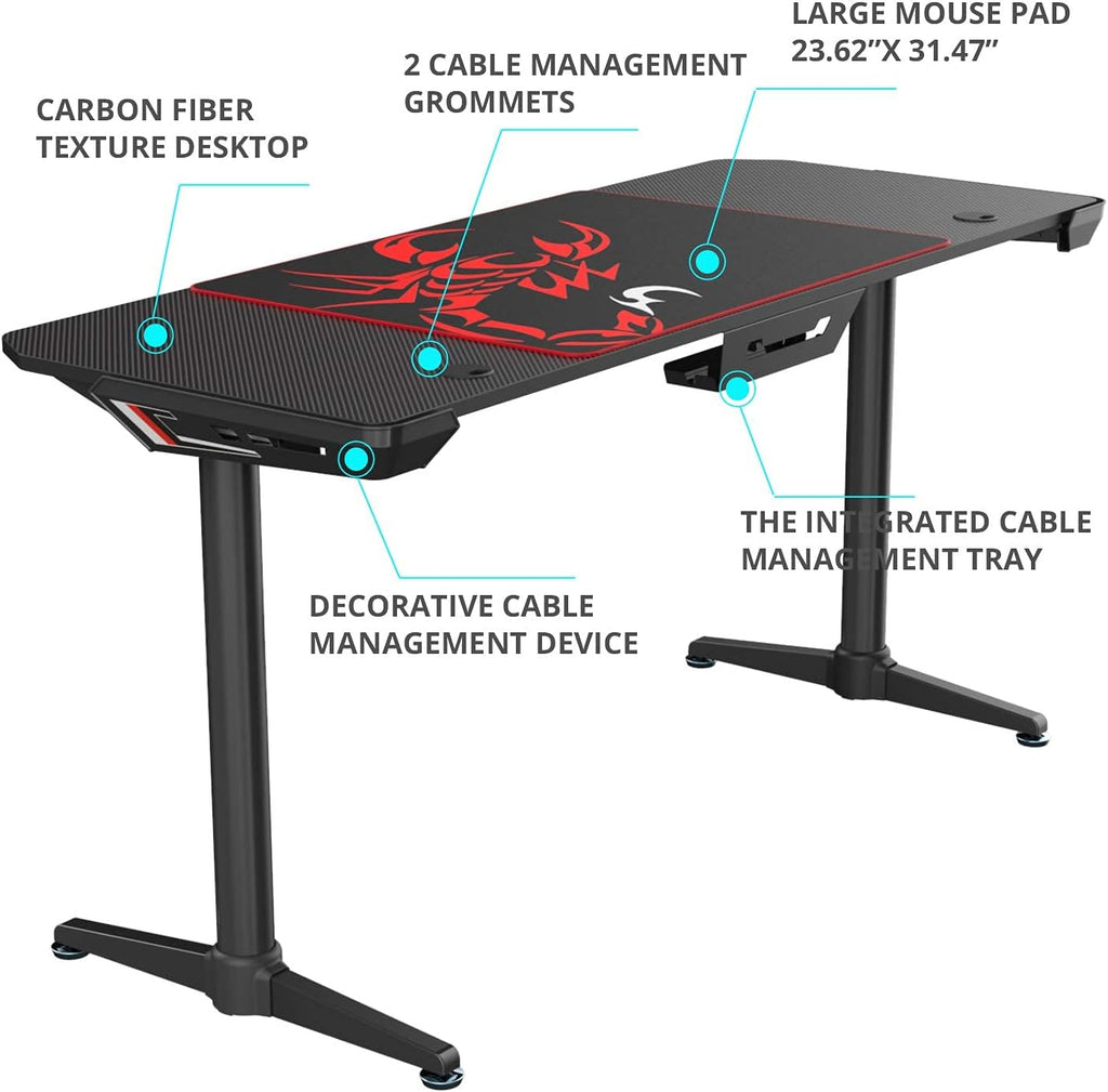 Carbon Fiber Texture Surface Computer Gaming Desk V50971