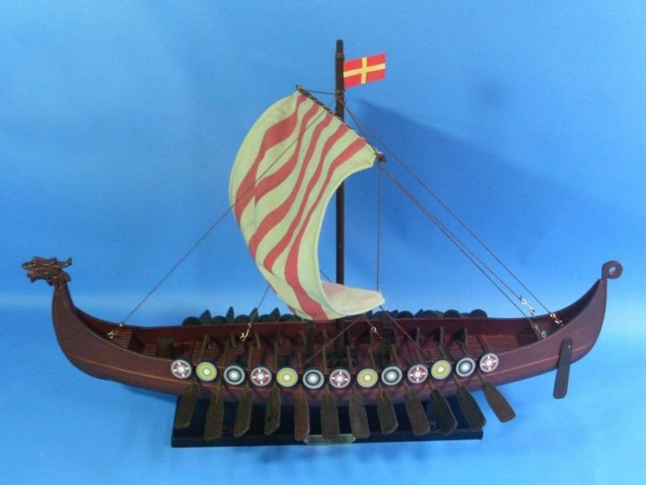 Wooden Viking Drakkar Model Boat A1092
