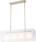 4-Light Island Light in Aged Silver with Frosted Glass N716