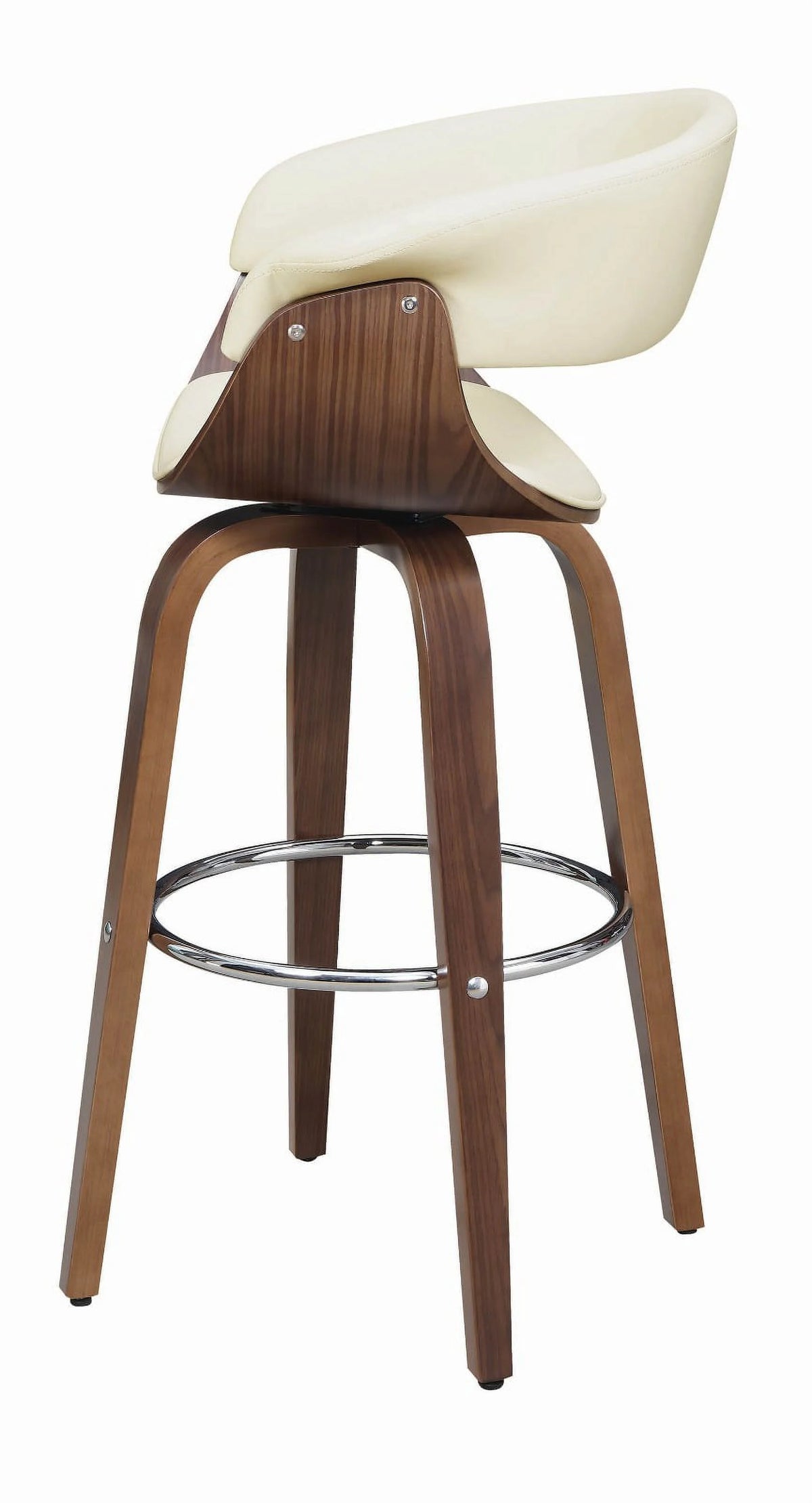 White/Walnut Upholstered Bar Stool Q3276