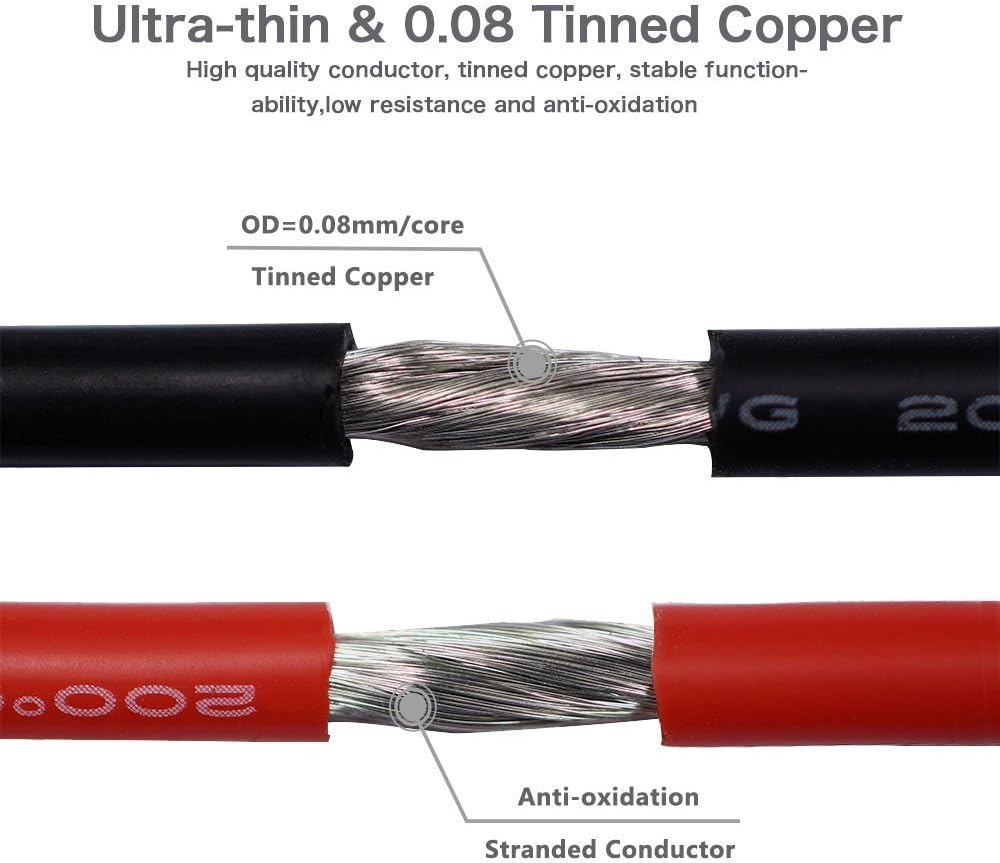 10 Gauge Silicone 2 Conductor Parallel Wire, 33ft, Red Black T8291