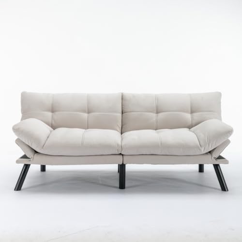 Velvet Convertible Sleeper Sofa Couch with Metal Legs M335