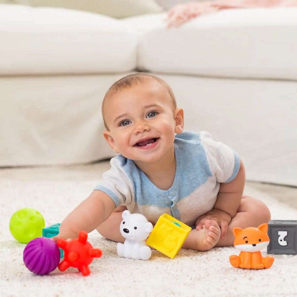 9-Piece Multicolor Textured Balls, Blocks and Characters Set W8865