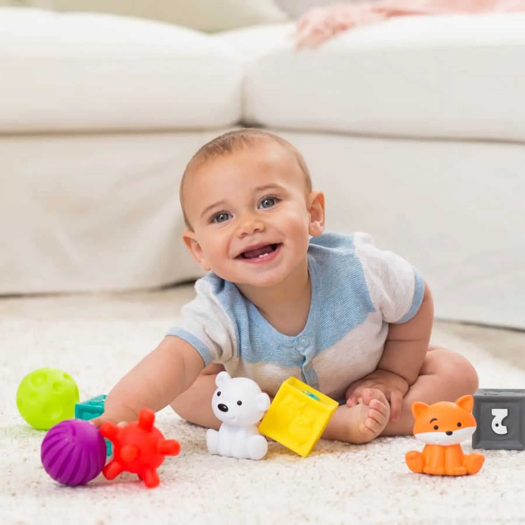 9-Piece Multicolor Textured Balls, Blocks and Characters Set W8865