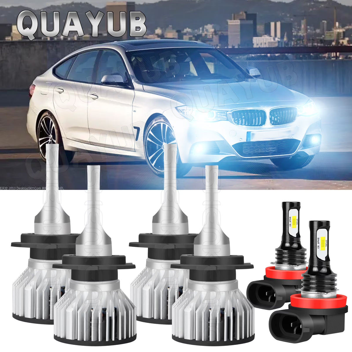 6x LED Headlights Hi/Low Beams + Fog Lights Combo F905