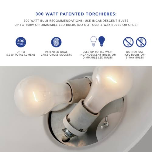 Brushed Steel Metal 300W Torchiere C60592