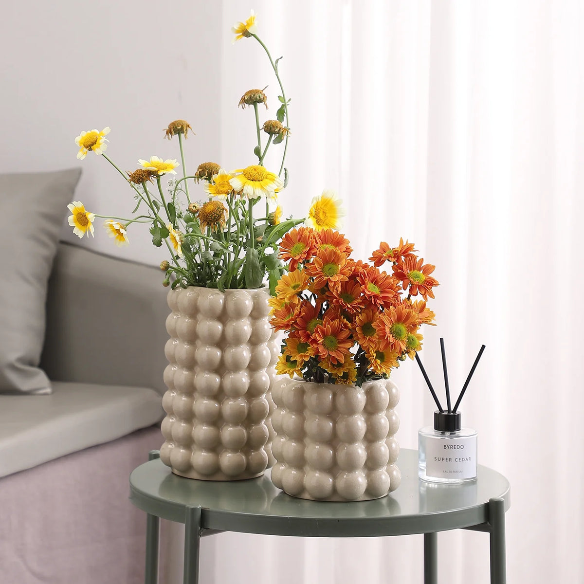 White Ceramic Vases, Set of 2 Y445687