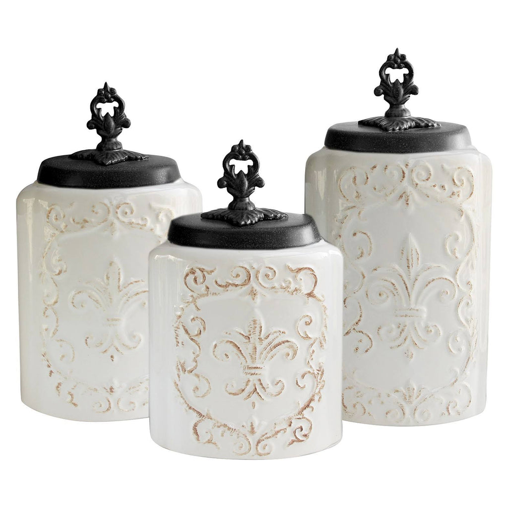 3-Piece White Canister Set U537