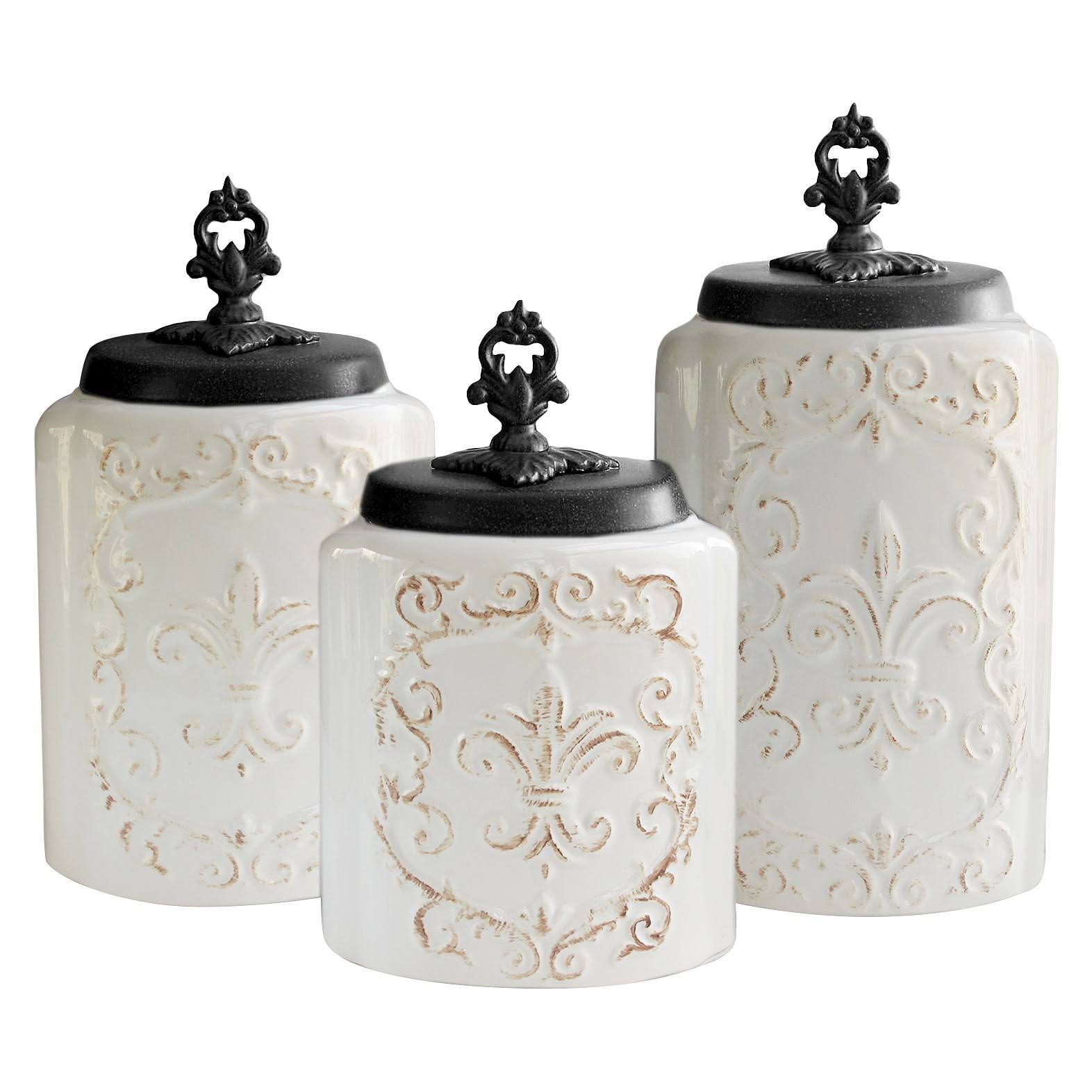 3-Piece White Canister Set U537
