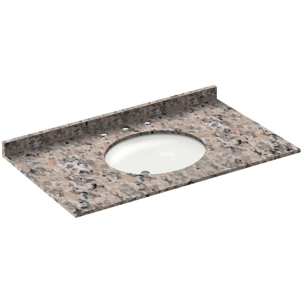 Burlywood Single Vanity Top with Backsplash B599015