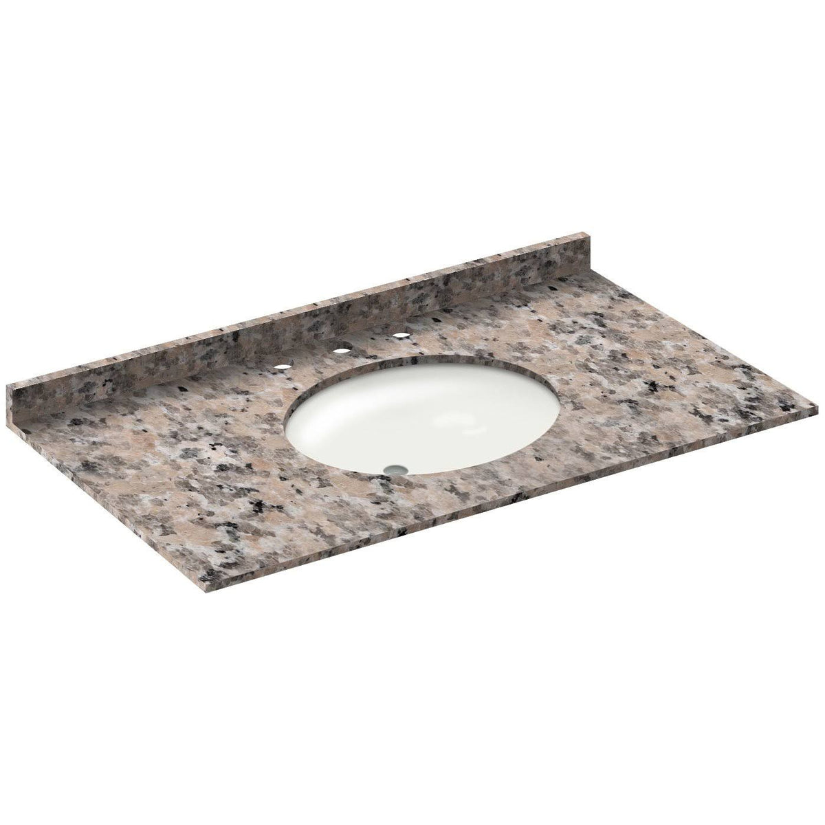 Burlywood Single Vanity Top with Backsplash B599015