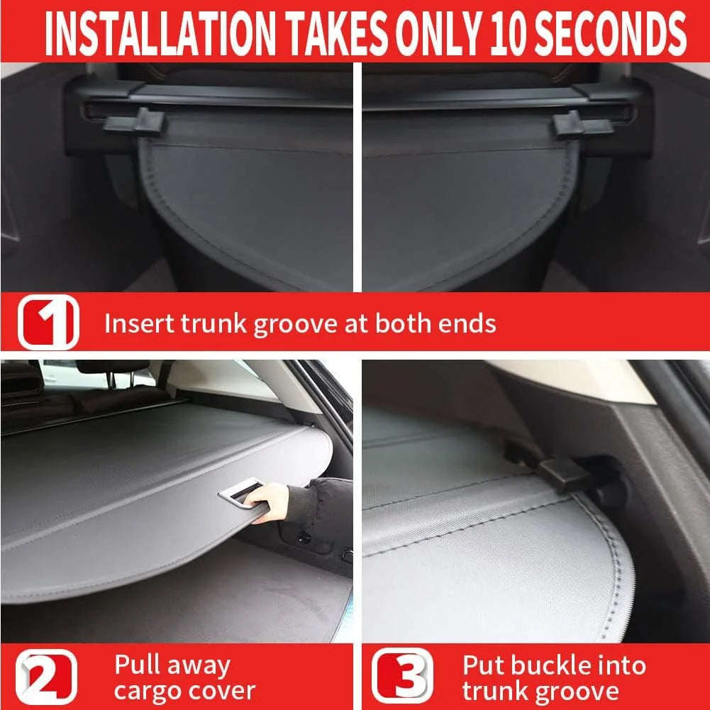 Retractable Cargo Cover for Subaru Forester SUV, Black Rear Trunk Privacy Shade O316