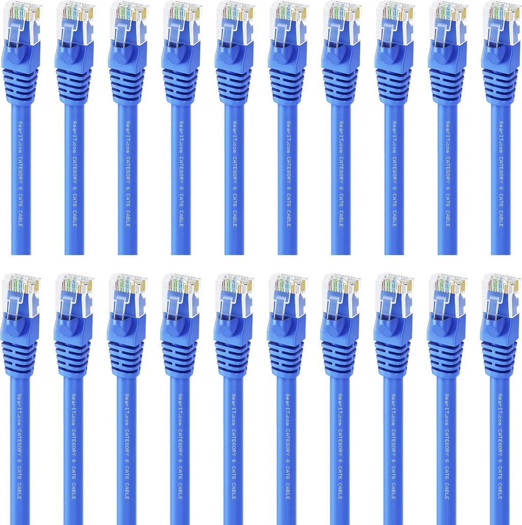 Cat6 Ethernet Cable 7 ft (20-Pack) Blue D57735